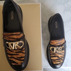 Parker Tiger Print Calf Hair and Leather Loafer Size 8.5